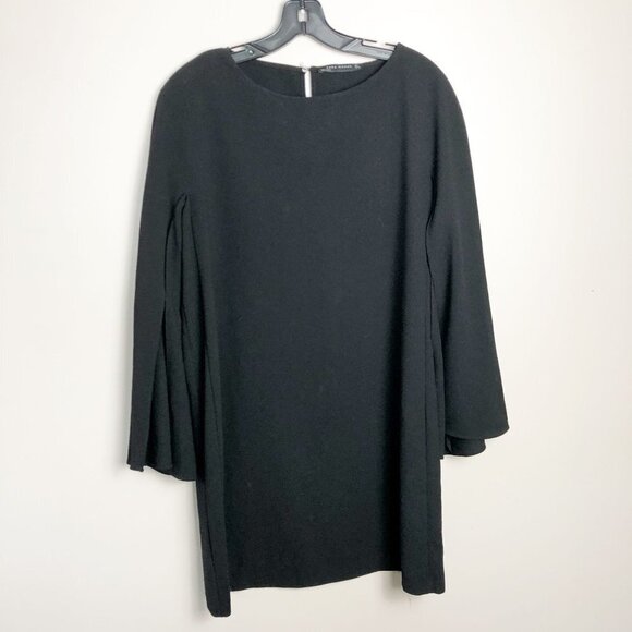 Zara Basics Bat Wing Black Sheath Mini Dress Large - Picture 1 of 8